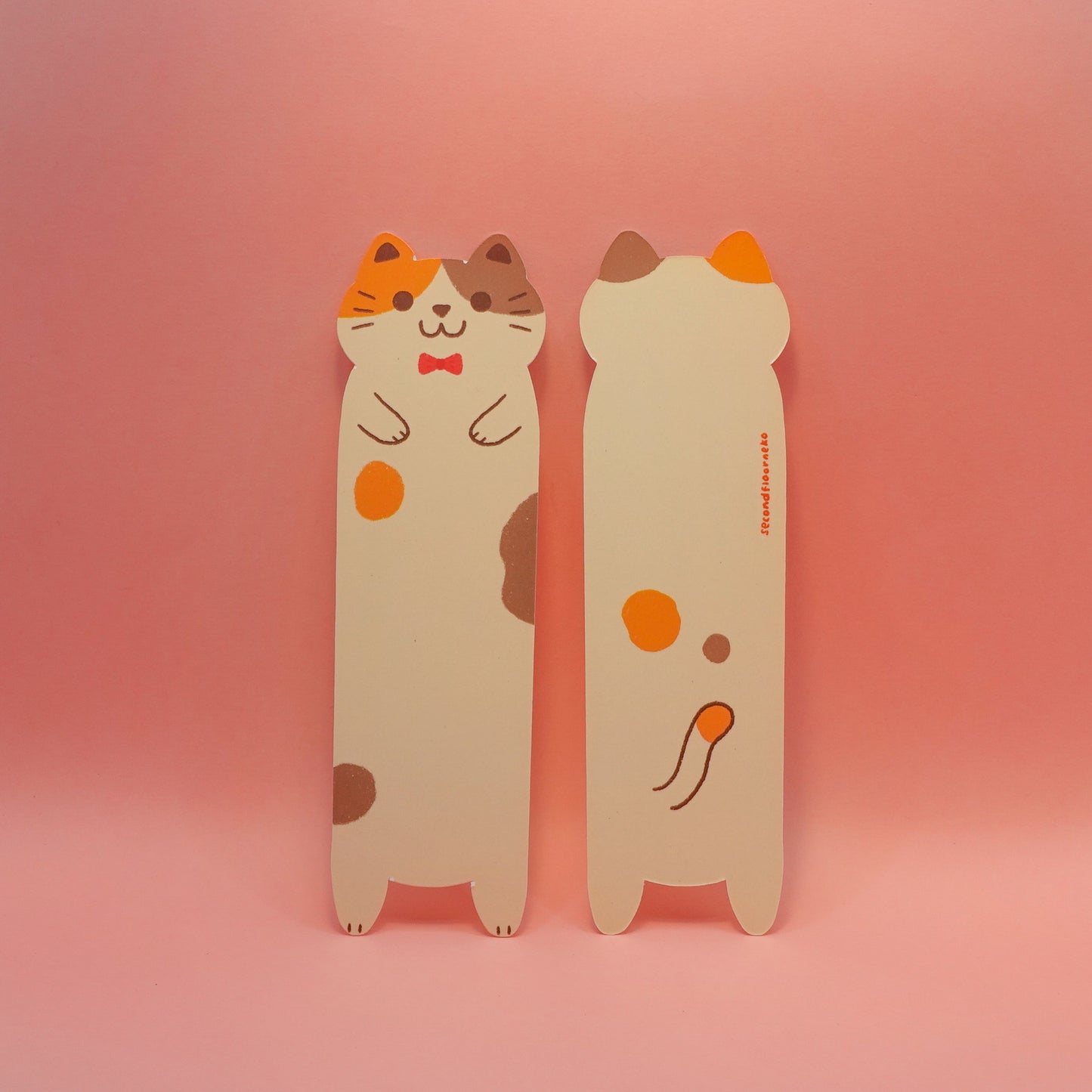 Long cats die-cut bookmark