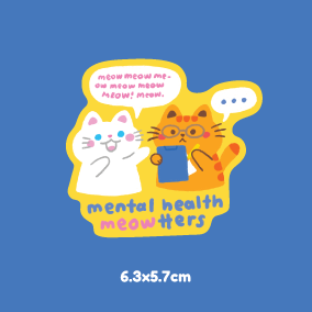 Cat therapy die-cut sticker