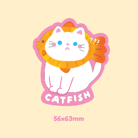 Catfish die-cut sticker