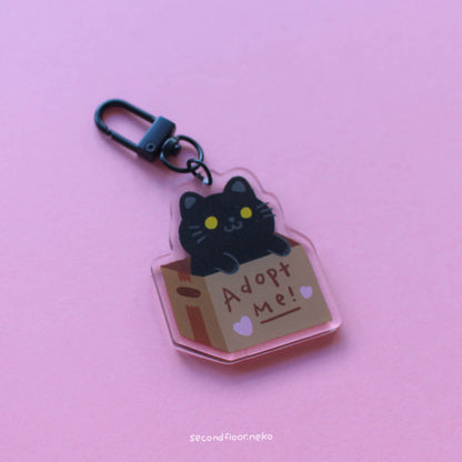 Cats in boxes keychain