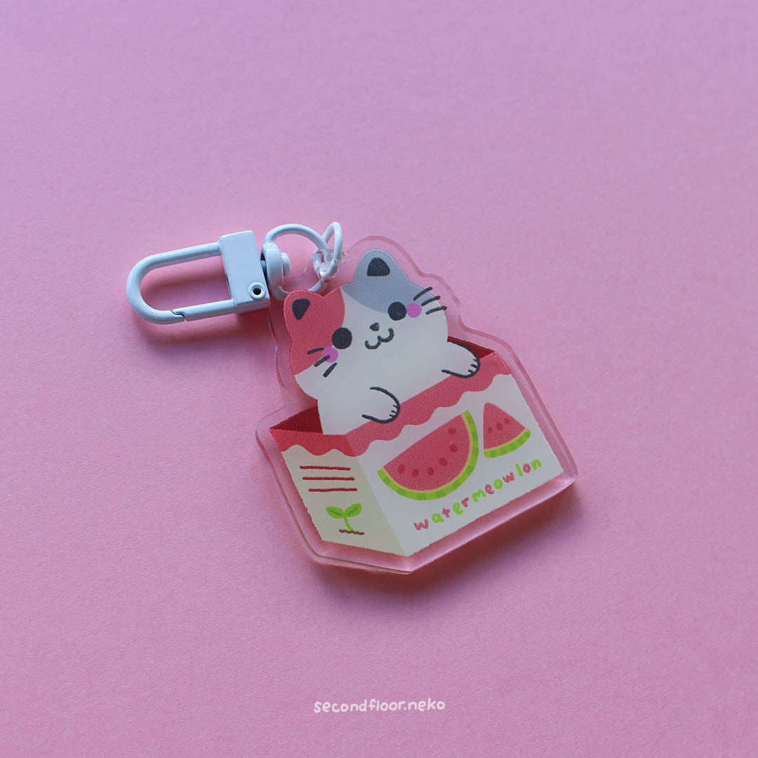 Cats in boxes keychain