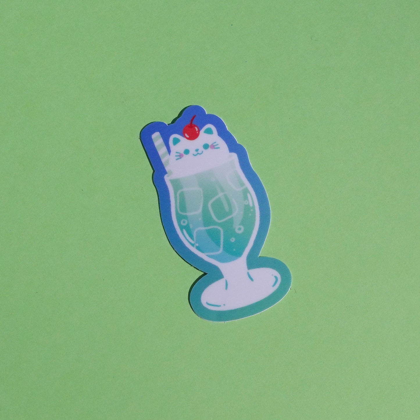 Meowlon Soda die cut sticker