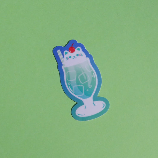 Meowlon Soda die cut sticker