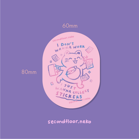 I wanna collect stickers - die-cut sticker pink