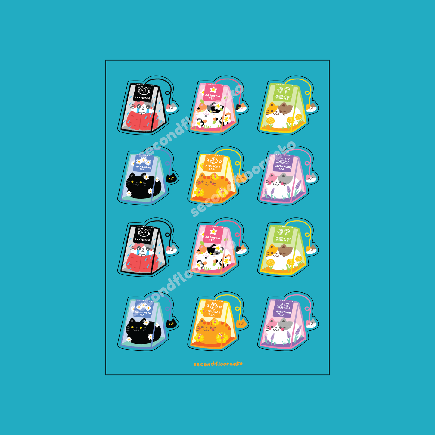 Kittea transparent sticker sheet