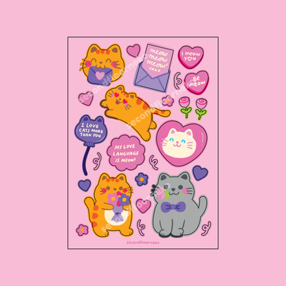 Lovey dovey transparent sticker sheet