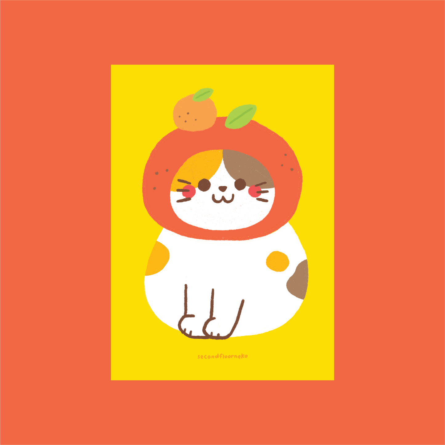 Orange cat A4 print