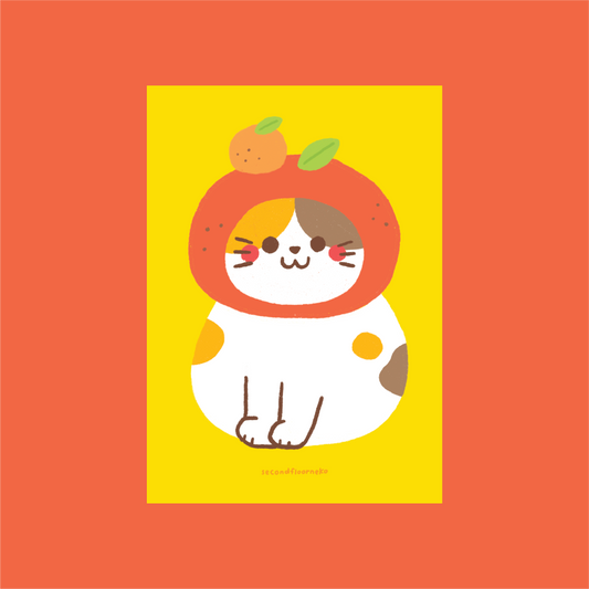 Orange cat A5 print