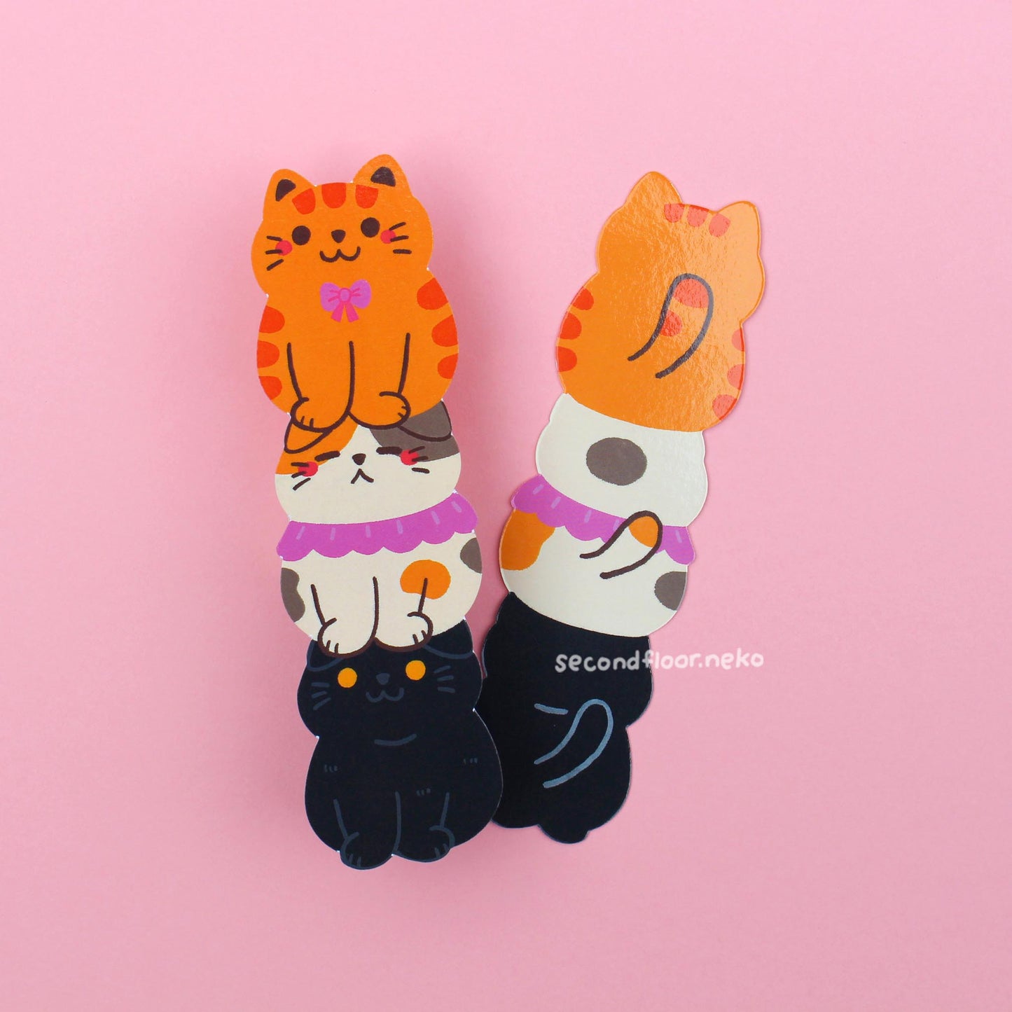 Stacking catto die-cut bookmark