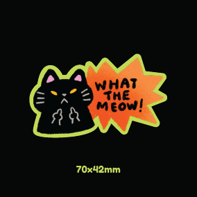 What the meow die-cut sticker